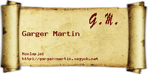 Garger Martin névjegykártya